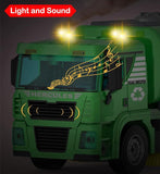 Garbage Truck Toy with Light and Sound, DIY Engineering Vehicle Construction Toys with Assembly Drill Electric Screwdriver Birthday Gift T56