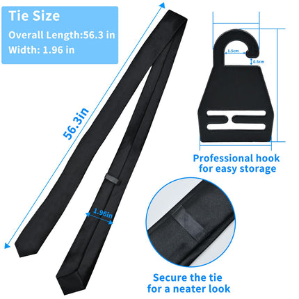 DTDNZKN Men's Necktie with Hook, BLACK