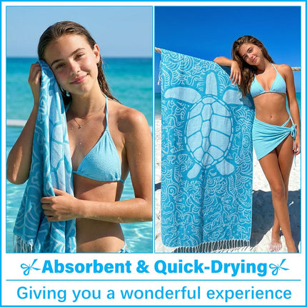 Vikumond 2-Pack Lightweight 79x36 Inch Turkish Beach Towel