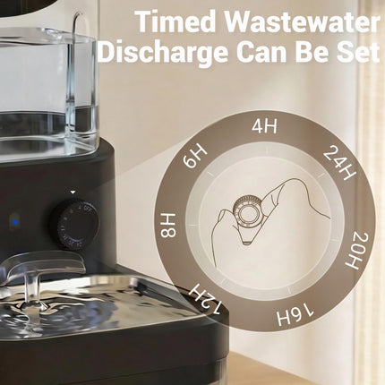 Dwarfuarm 3L Filterless Cat Water Fountain with 4000mAh Battery, BLACK