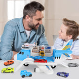 Aomola Toy Cars for 3 Year Old Boy, Car Toys Set, Transport Airplane Toys with 8 Sports Cars and 1 Helicopter, Cargo Plane Toy Gifts for Kids Boys Girls Age 3 4 5 6