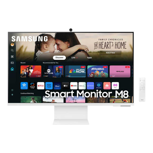 Samsung 32 Inch M8 White UHD Smart Monitor w/ 4k AI upscaling,(LS32DM801UNXZA) -KM4