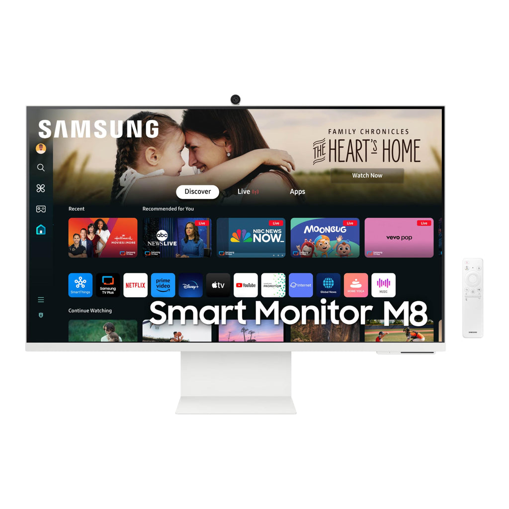 Samsung 32 Inch M8 White UHD Smart Monitor w/ 4k AI upscaling,(LS32DM801UNXZA) -KM4