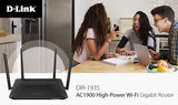 (NEW OPEN) D-Link AC1900 High-Power MU-MIMO Wi-Fi Router - Dual Band Gigabit Gaming Wireless High Speed DIR-1935