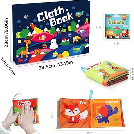 Child's First Soft Books with Rustling Sound,Non-Toxic Cloth Books Toy Set T80