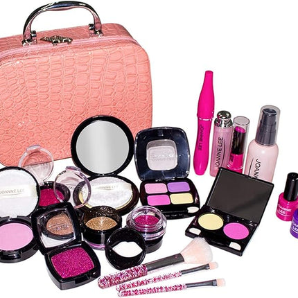 Aomola Kids Pretend Makeup Toys for Girls Pretend Play Makeup Kit with Cosmetics Bag Organizer T112
