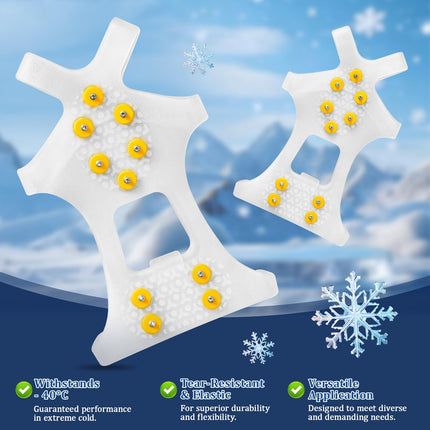 GT30 Light Ice Snow Grips Cleat Crampons Over Shoe Boot Traction Cleat Slip-on Stretch Footwear