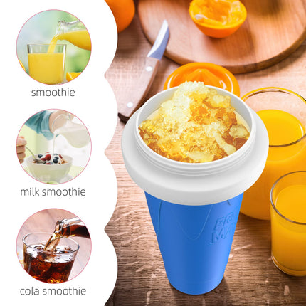 RAUMAXE Slushy Cup, Slushy Maker Cup Slushie Cup Ice Cup Frozen Magic Squeeze Cup Cooling Maker Cup Freeze Mug Milkshake Smoothie Mug (Yellow)