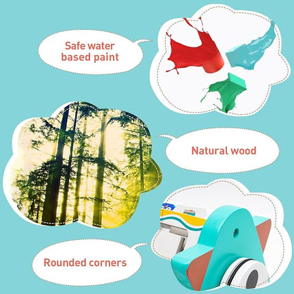 Activity Cube Wooden Toys 4-in-1,Educational Baby Toys with Alphabet Puzzle Drawing Board, Montessori Toys T124