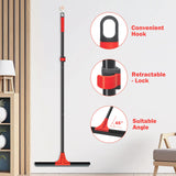 DALIPER Floor Squeegee with 18” Silicone Rubber Scraper Head and 58” Long Adjustable Handle, Heavy Duty Shower Squeegees for Concrete Floor, on Multi-Surface Tile Glass Pool Garage Cleaning