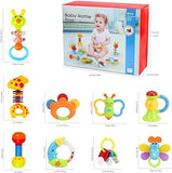 Toys Rattles Teether and Shaker Set 9PCS Sensory Teething Toys Early Educational Activity Toys T91