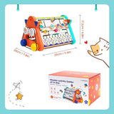 Activity Cube Wooden Toys 4-in-1,Educational Baby Toys with Alphabet Puzzle Drawing Board, Montessori Toys T124