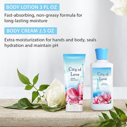 Vital Luxury Bath & Body Kit, 3 Fl Oz, Ideal Skincare Gift Home Spa Set, Includes Body Lotion, Shower Gel, Body Cream, and Fragrance Mist (Cityoflove)