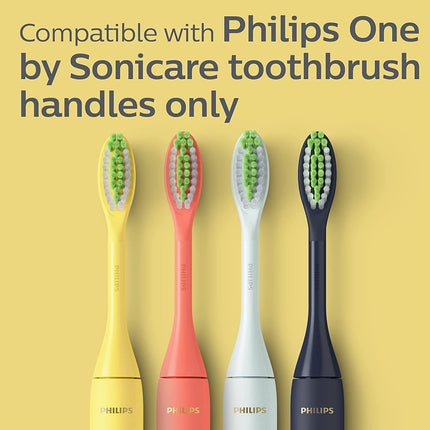 Philips One by Sonicare Electric Toothbrush Heads, Motorized Sonicare Toothbrush Heads, Brush Head Pack (2 Heads), Mango, BH1022/02