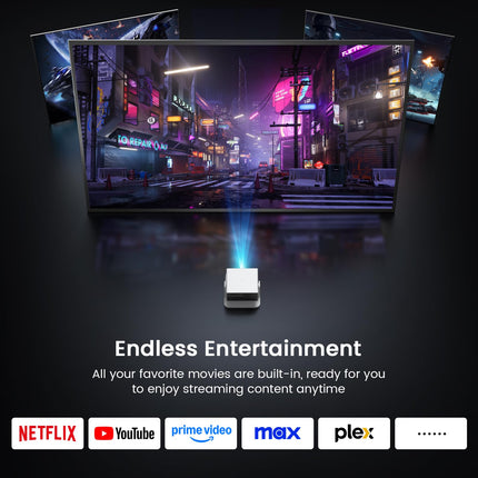 New Open HAPPRUN 1500 ANSI 4K Decoding Outdoor Projector with Built-in Streaming App