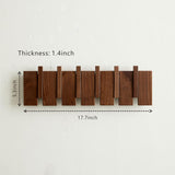 ESDOPA Wood Wall Mounted Coat Rack, Coat Rack Wall Mount, Flip Down Wall Hook Rack with 6 Hooks