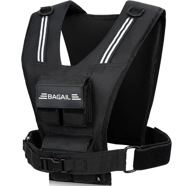 BAGAIL 20lbs Adjustable Weighted Vest Removable Iron Weights, Heavy Duty Fitness Vest for Strength Training, Walking Running, Home Workouts, BLACK