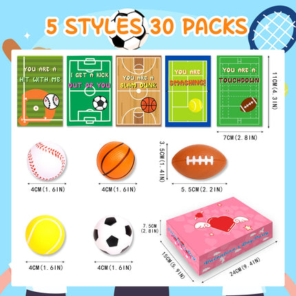 ONEHAUS 30 Pack Valentine's Day Cards for Kids, Valentine Cards Exchange,School Valentines Day Gift,Class Game Prizes, Valentines Party Favor Supplies
