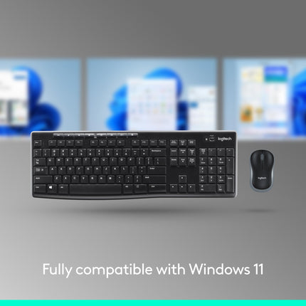 Logitech MK270 Full Size Wireless Keyboard and Mouse Combo - White