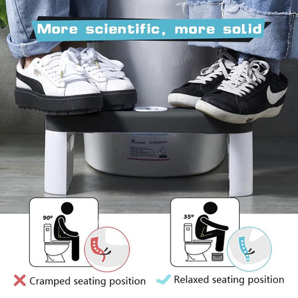 Portable Non-Slip Plastic Toilet / Squat Stool for All Ages, Foot Assistance, Black