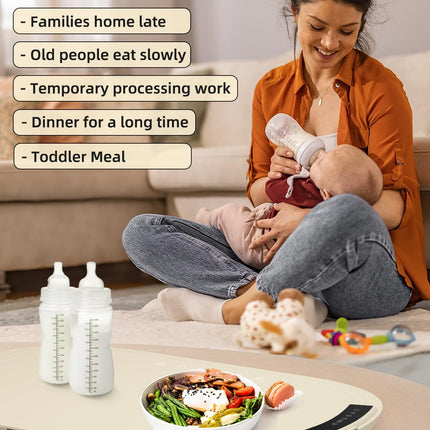 PONPUR Food Warming Mat with 7 Adjustable Temperature, Food Warmer Mat, Electric Heating Tray for Buffet, 1 2 4 H Timing Function, Roll Up Hot Mat for Countertop, Parties, Family Meals