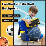 Basketball Backpack With Ball Compartment,Toddler Backpack For Boys,Kids Backpack For School 5-12 years,Waterproof Sports Bag For Soccer Volleyball Football T131