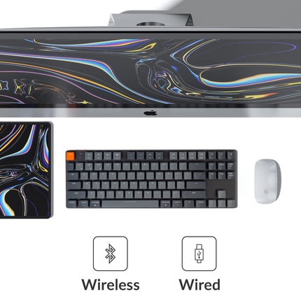 Keychron K1 SE, 87 Keys Ultra-Slim Wireless Bluetooth/USB Wired Mechanical Keyboard with White LED Backlit, Hot Swappable Low-Profile Gateron Mechanical Blue Switch Compatible with Mac Windows