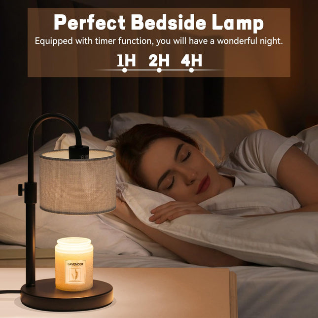 FINCMY Candle Warmer Lamp with Timer, Dimmable Candle Wax Warmer Electric Candle Warmer with Replacement Bulbs, Bedroom Home Decor Compatible with Various Candles (Gray-Upgraded)