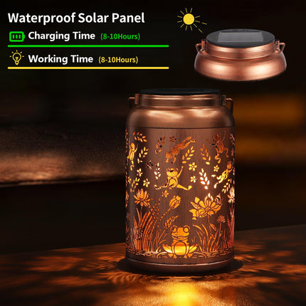 Outdoor Waterproof Hummingbird Garden Decor Hanging Solar Lights Metal Solar Lantern Decor