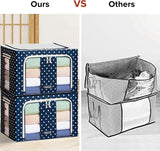 Oxford Fabric Storage Box with Steel Frame,Foldable Stackable Container Organizer