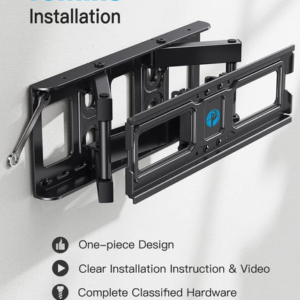 Pipishell PLMFK1 Full Motion TV Wall Mount for 26-74 inch TVs, up to 99lbs Max VESA 400x400mm, Wall Mount TV Bracket with Articulating Swivel Extension Tilting Leveling for LED LCD OLED 4K Flat Curved Screen