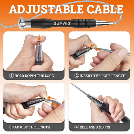 GUMWIG Adults High Speed Jump Rope Double Under Jumping Ropes for Workout Fitness Professional Training Boxing, Weighted Skipping Workout with Tang-free Cable, Stainless Steel Handle