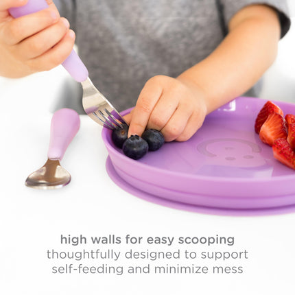 Ubbi Plate Set with Interchangeable Suction Base for Babies and Toddlers, 2 Pack, Sugar Snap Green