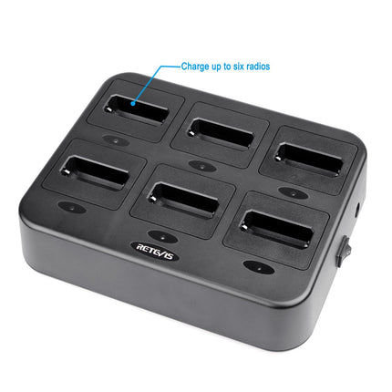 Retevis RTC22 Six-Way Walkie Talkie Charger ONLY, 1 Pack