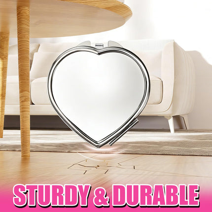 Path to Love Double-Sided Pocket-Sized Scratch-Resistant Cute Heart Compact Travel Mirror