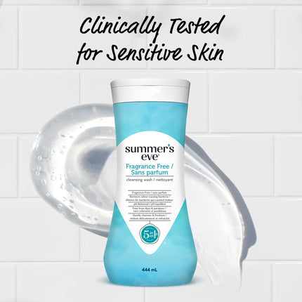 Summer's Eve Cleansing Wash, 5-in-1, Fragrance Free, 444 ml