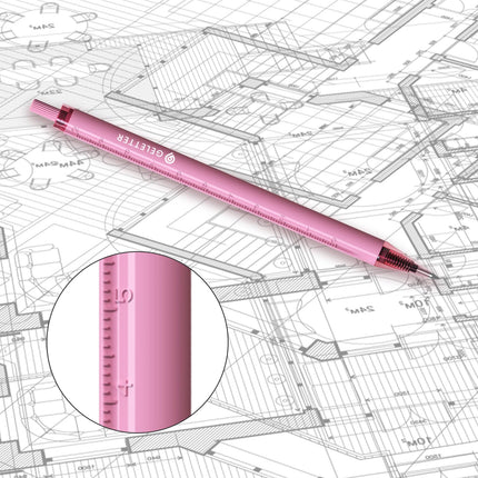 GELETTER 5-PACK 0.5mm Retractable Gel Pens Set, Fine Point Black Ink, Quick-Dry Smooth Writing for Journaling, Office & School Supplies, Built-in Clip, Free Sticky Notes Included | Ruler Scale Barrel