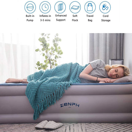 Jaroky Air Mattress, Air Mattress Queen with Built in Pump, Inflatable Blow Up Mattress in 3 Mins Inflation/Deflation, 660lb Max, 80 × 60 × 18 inch Queen Size Air Bed Suit for Home, Camping, Travel.