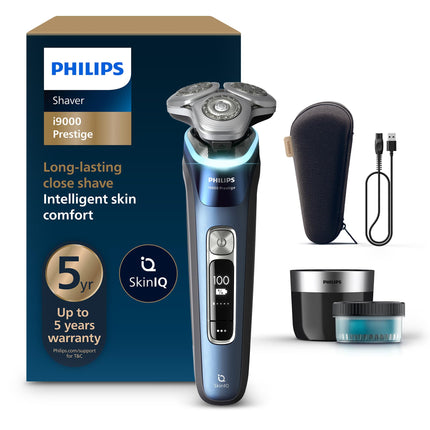 New Open Philips i9000 Prestige Electric Shaver, Mystic Blue