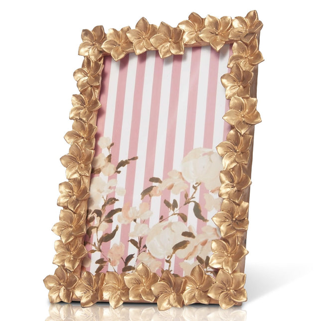 DN DECONATION Vintage Gold Picture Frame Photo Frame with Floral Decoration