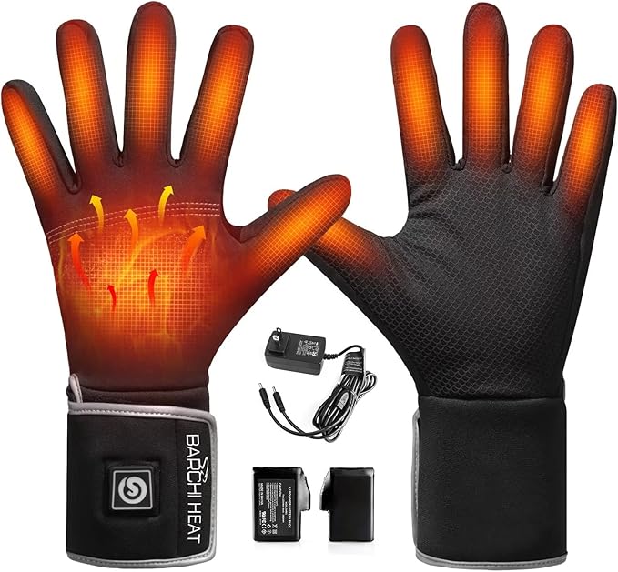 BARCHI HEAT Heated Gloves Rechargeable Electric Battery Heated Gloves Liners for Men Women, SIZE XL