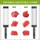 Fresh Meat Slicer, Thickness Adjustable Stainless Steel Kitchen Cleaver Knife Set With Block, Manual Fresh Meat Cutter Jerky Slicer For Beef Pork, Cooking BBQ Hot Pot (Gray)