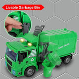 Garbage Truck Toy with Light and Sound, DIY Engineering Vehicle Construction Toys with Assembly Drill Electric Screwdriver Birthday Gift T56