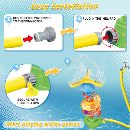Outdoor Water Sprinkler Toys for Kids: 5 in 1 Spray Sprinkler Outside Toys with Water Flow Control Valve, 360° Rotating Summer Water Toys for Backyard Lawn Pool Party for Toddlers Kids Boys 3-8