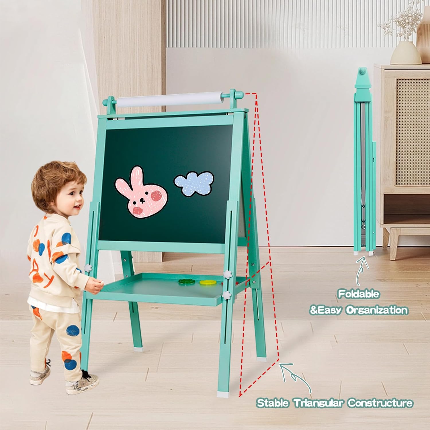 yosamy-easel-for-kids-double-sided-wooden-art-easel-toddlers-kids-ease