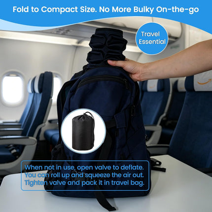 Inflatable Travel Seat Cushion, Airplane Seat Cushion for Long Sitting, Small and Lightweight Air Cushions for Office, Car, Stadium, Wheelchair