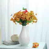 ATTGREAT 12 Bundles Artificial Spring Flowers Outdoors UV Resistant Plastic Faux Flowers Yellow Artificial Plants for Decor Outdoor Garden Farmhouse Patio Porch Hanging Fall Decorations