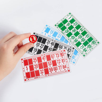 Kisangel Russian Bingos Chess Toy Educational Logical Game with 48 Cards 90 Pieces Portable Lightweight Bingo Set for Kids Family Hand-Eye Coordination Concentration Training
