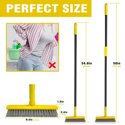 DALIPER 2 in 1 Grout Brush with 49.6" Swivel Long Handle