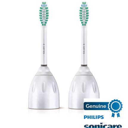 Philips Sonicare Genuine E-Series Replacement Toothbrush Heads, 2 Brush Heads, White, HX7022- (075020026996)